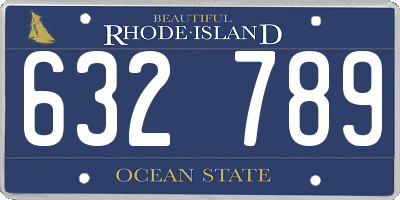 RI license plate 632789