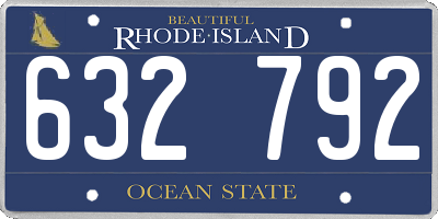 RI license plate 632792