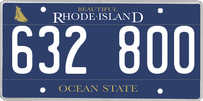 RI license plate 632800