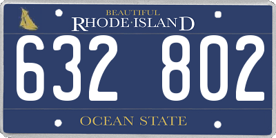 RI license plate 632802