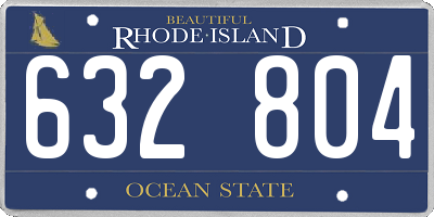 RI license plate 632804