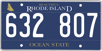 RI license plate 632807