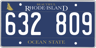 RI license plate 632809