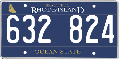 RI license plate 632824