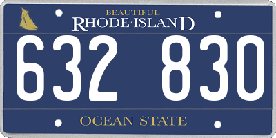 RI license plate 632830