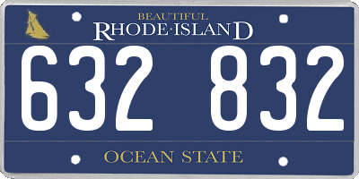 RI license plate 632832