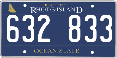 RI license plate 632833