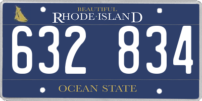 RI license plate 632834