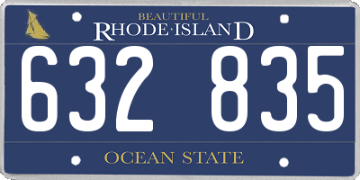 RI license plate 632835