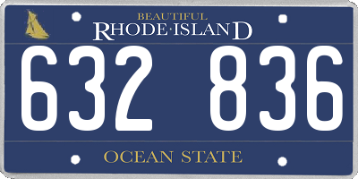 RI license plate 632836