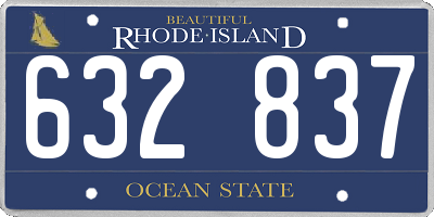 RI license plate 632837