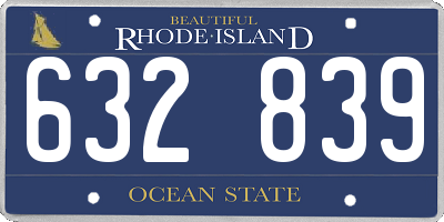 RI license plate 632839