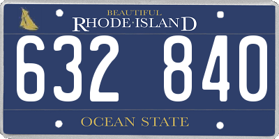 RI license plate 632840