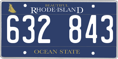 RI license plate 632843
