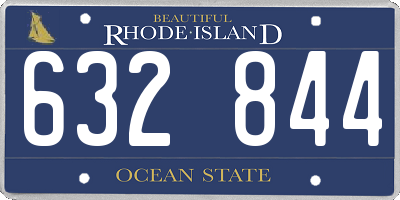 RI license plate 632844