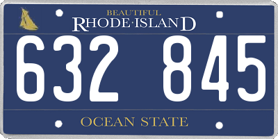 RI license plate 632845