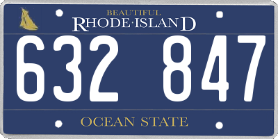 RI license plate 632847