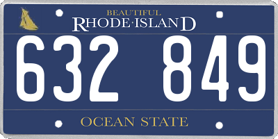 RI license plate 632849
