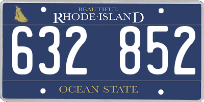 RI license plate 632852