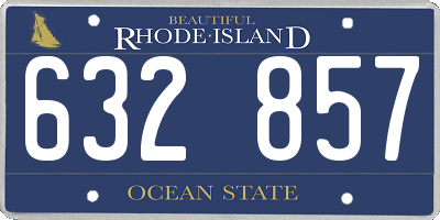 RI license plate 632857
