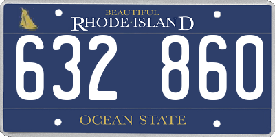 RI license plate 632860