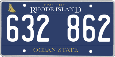 RI license plate 632862