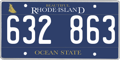 RI license plate 632863