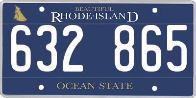 RI license plate 632865