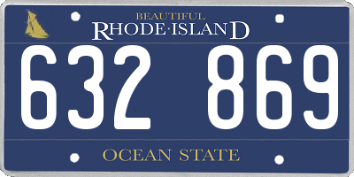 RI license plate 632869