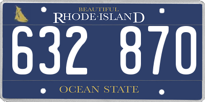RI license plate 632870