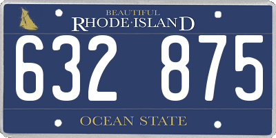 RI license plate 632875