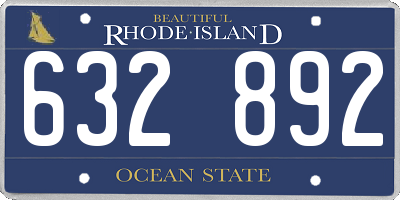 RI license plate 632892