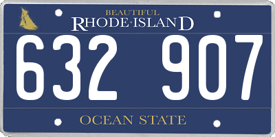 RI license plate 632907