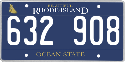 RI license plate 632908