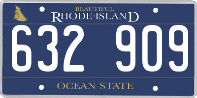 RI license plate 632909