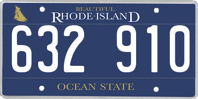 RI license plate 632910