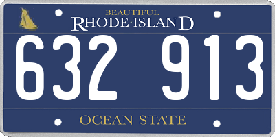 RI license plate 632913