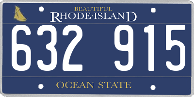 RI license plate 632915