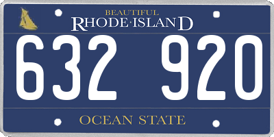RI license plate 632920