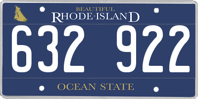 RI license plate 632922