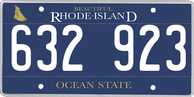 RI license plate 632923