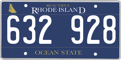 RI license plate 632928