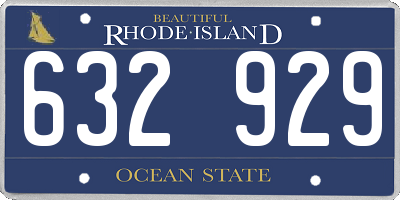 RI license plate 632929