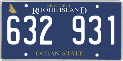 RI license plate 632931