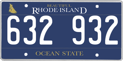 RI license plate 632932