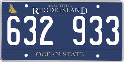 RI license plate 632933