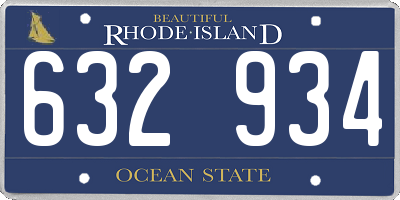 RI license plate 632934
