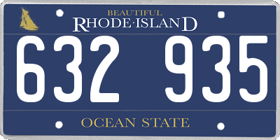 RI license plate 632935