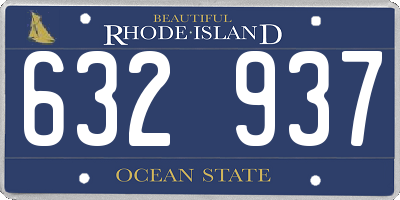 RI license plate 632937