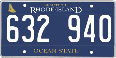 RI license plate 632940